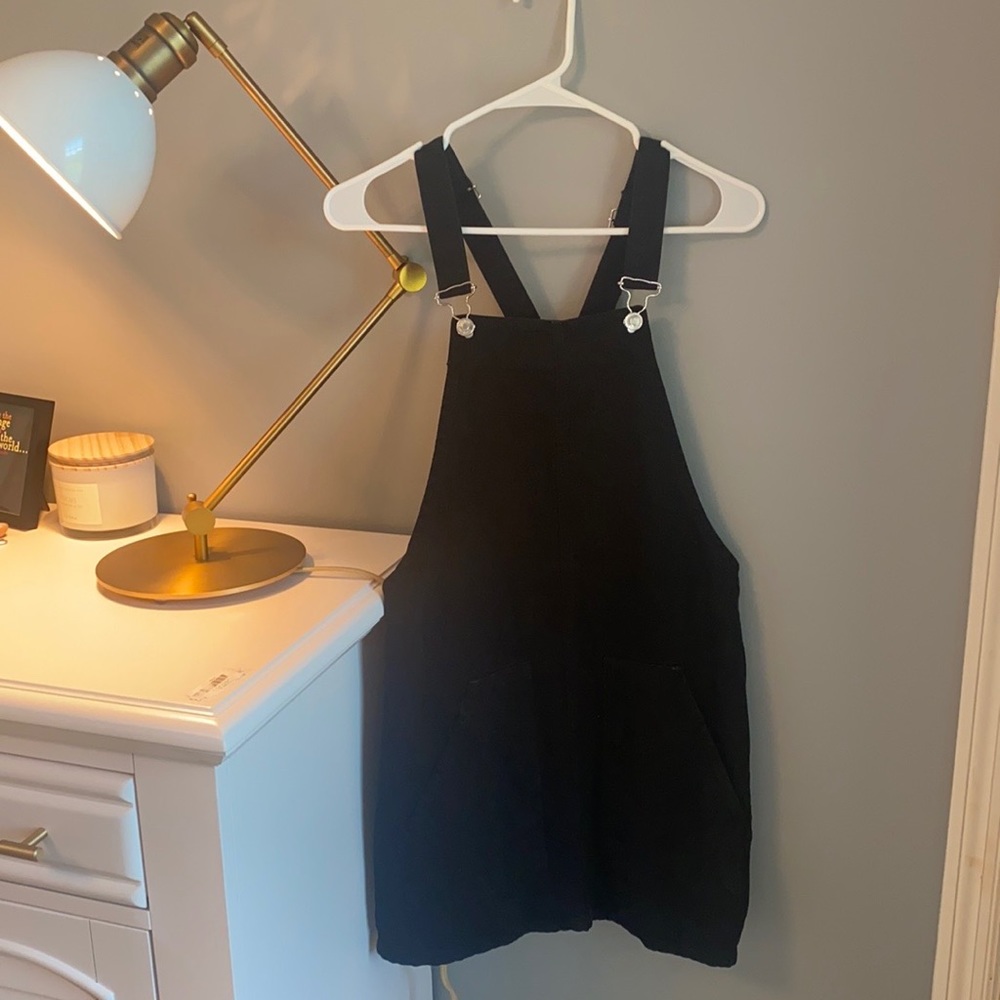 Only worn once, cute black overall dress :)